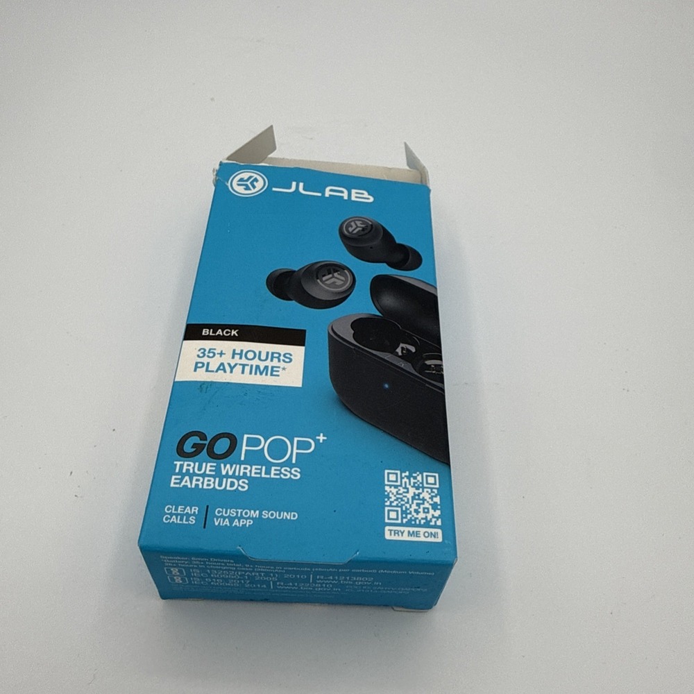 JLab - GO POP+ True Wireless In-Ear Earbuds – Black – New Open Box